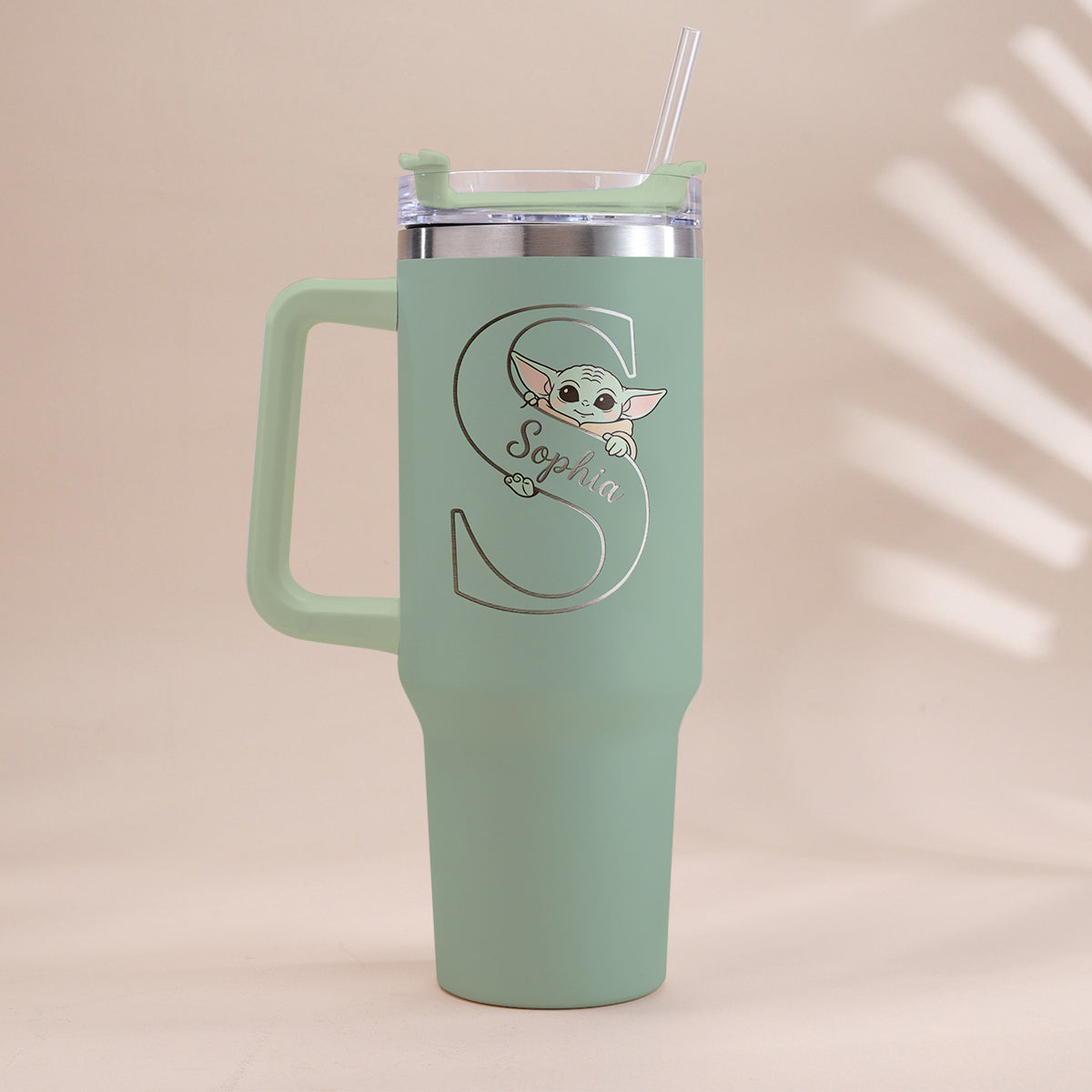 Too Cute I Am Custom Initial - Personalized The Force Tumbler With Handle