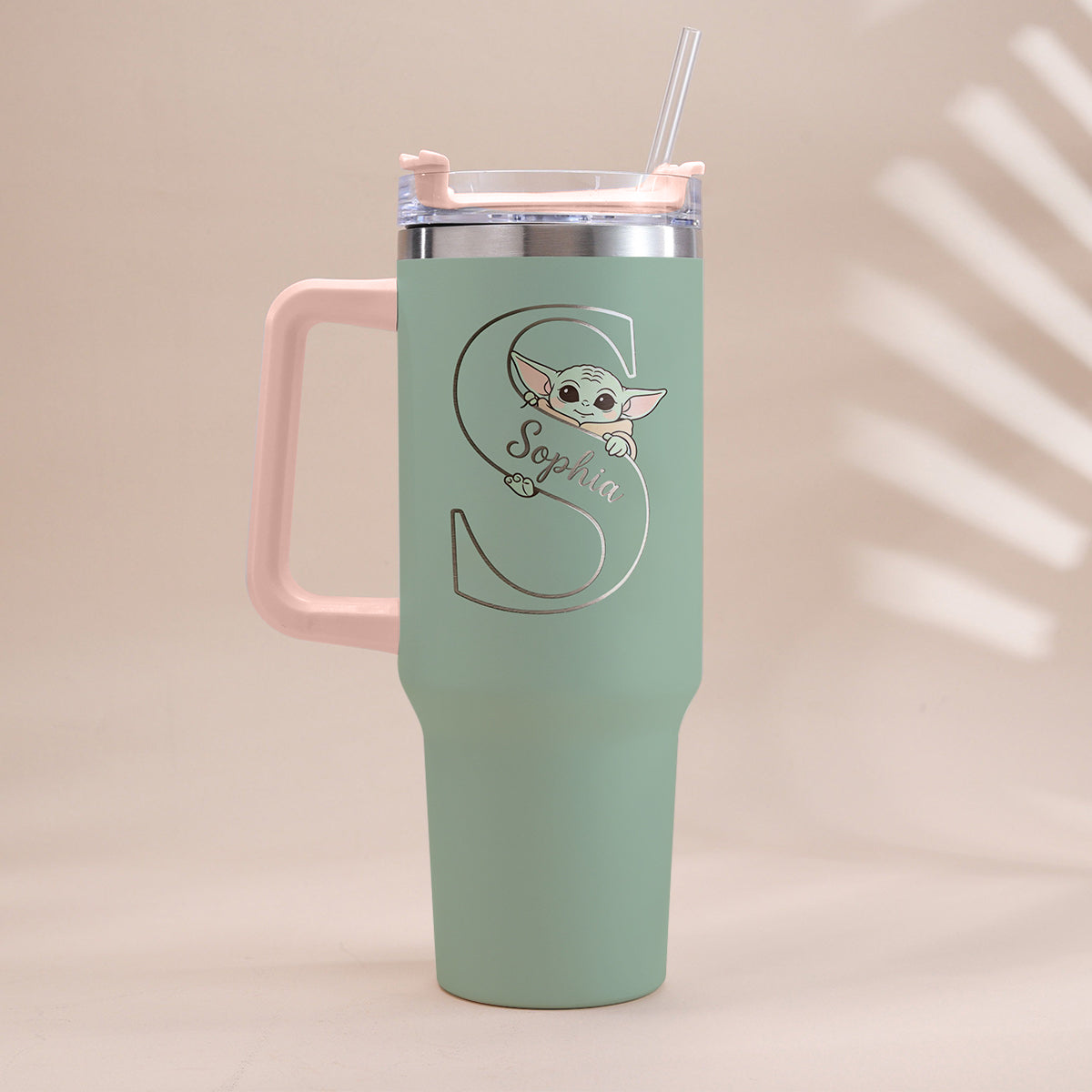 Too Cute I Am Custom Initial - Personalized The Force Tumbler With Handle