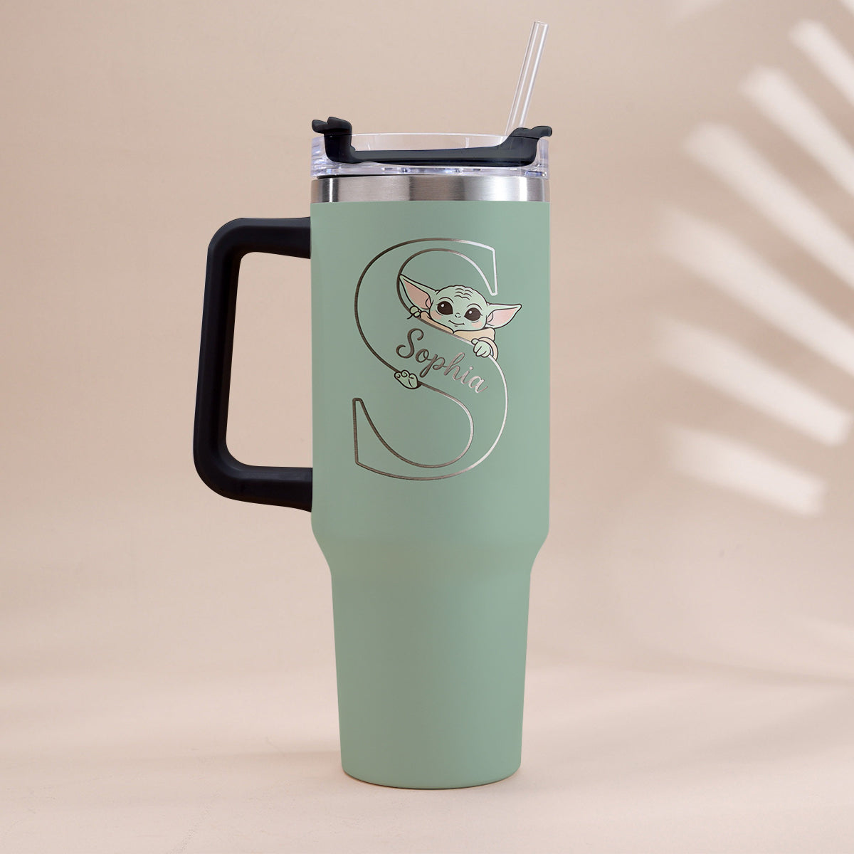 Too Cute I Am Custom Initial - Personalized The Force Tumbler With Handle