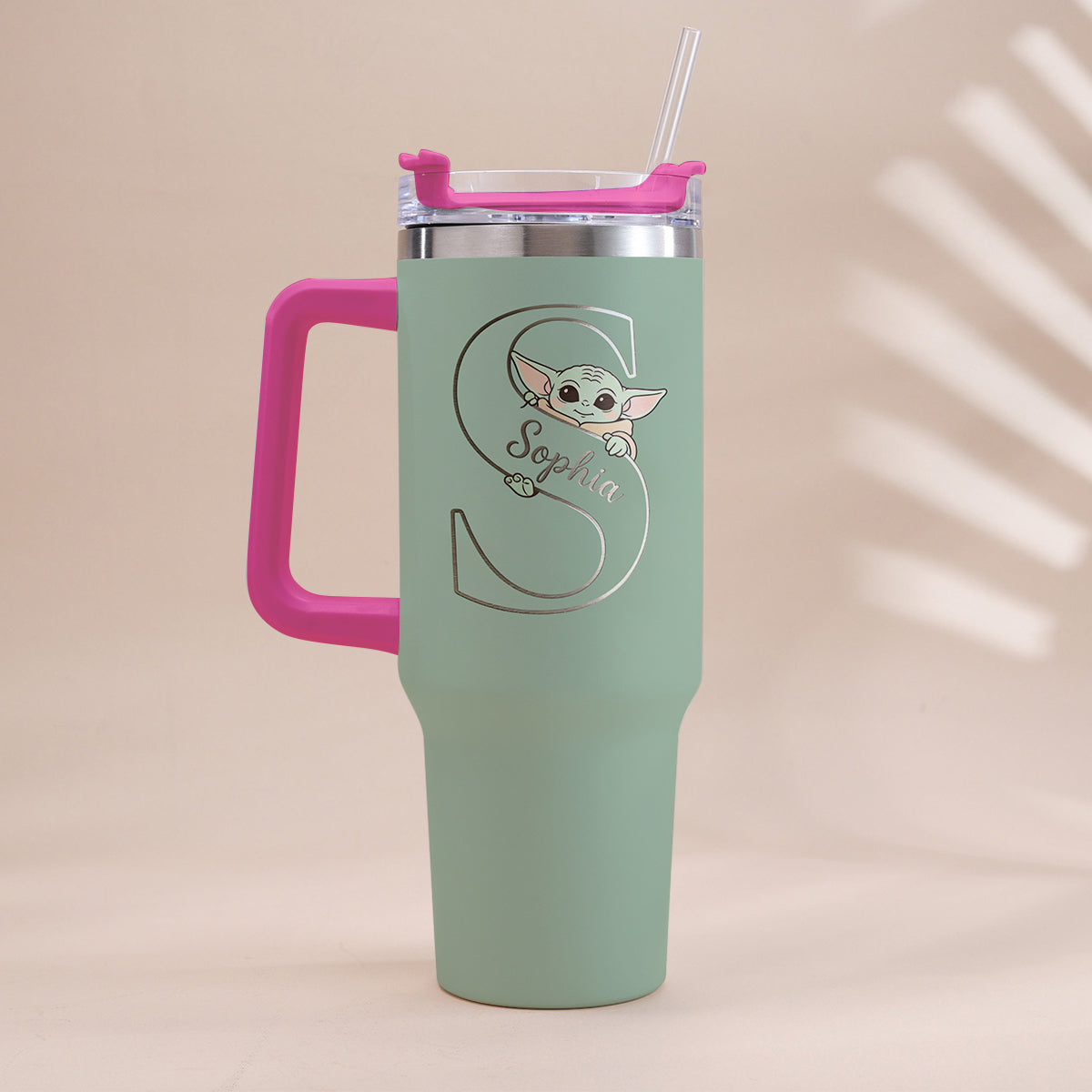 Too Cute I Am Custom Initial - Personalized The Force Tumbler With Handle