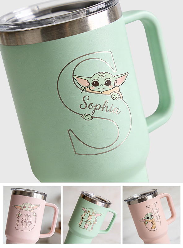 Too Cute I Am Custom Initial - Personalized The Force Tumbler With Handle