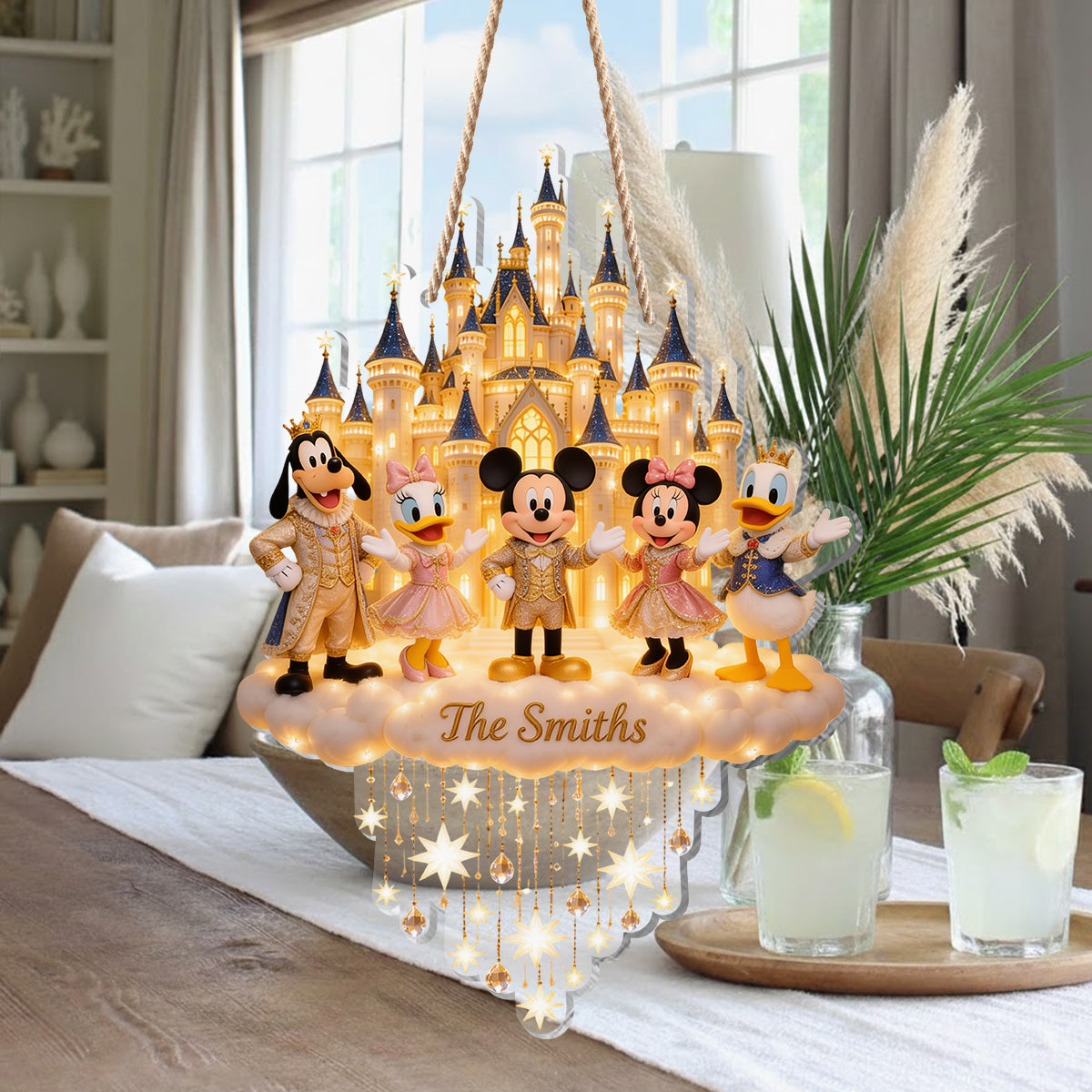 Cartoon Family Castle - Personalized Mouse LED Light Acrylic Sign
