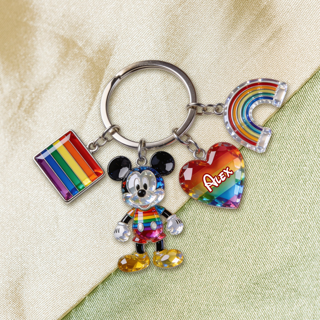 Love Is Love Pride Month - Personalized LGBT Support Premium Keychain With Charms