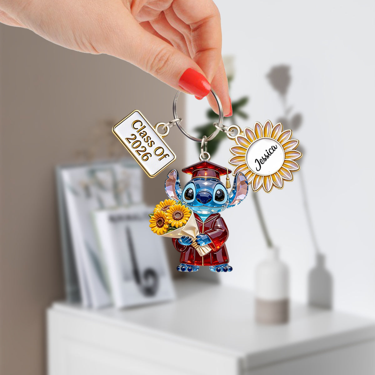 Class Of 2026 - Personalized Ohana Keychain With Charms