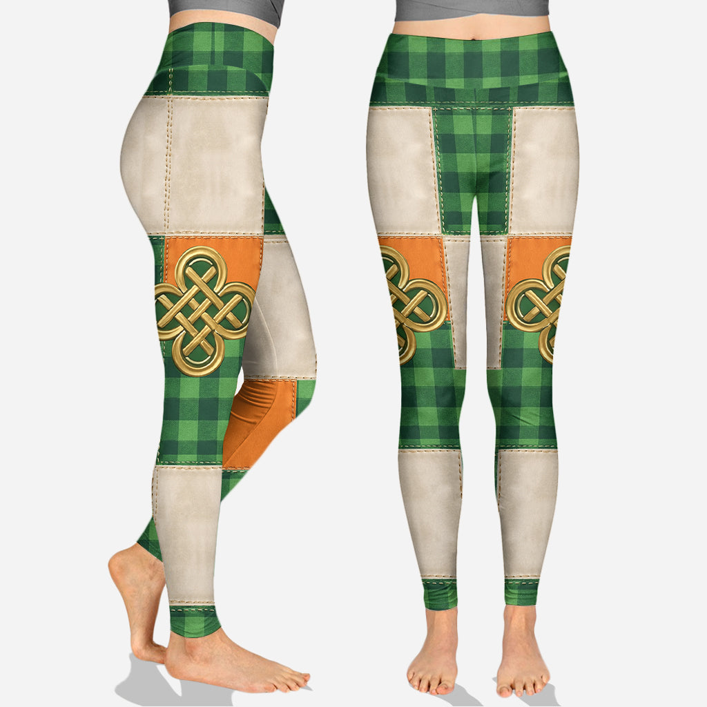 Lucky St. Patrick's Day, Shamrock Patchwork - Personalized Saint Patrick's Day Hoodie and Leggings