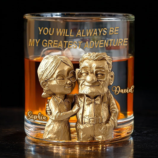 You Will Always Be My Greatest Adventure - Personalized Mouse Whiskey Glass