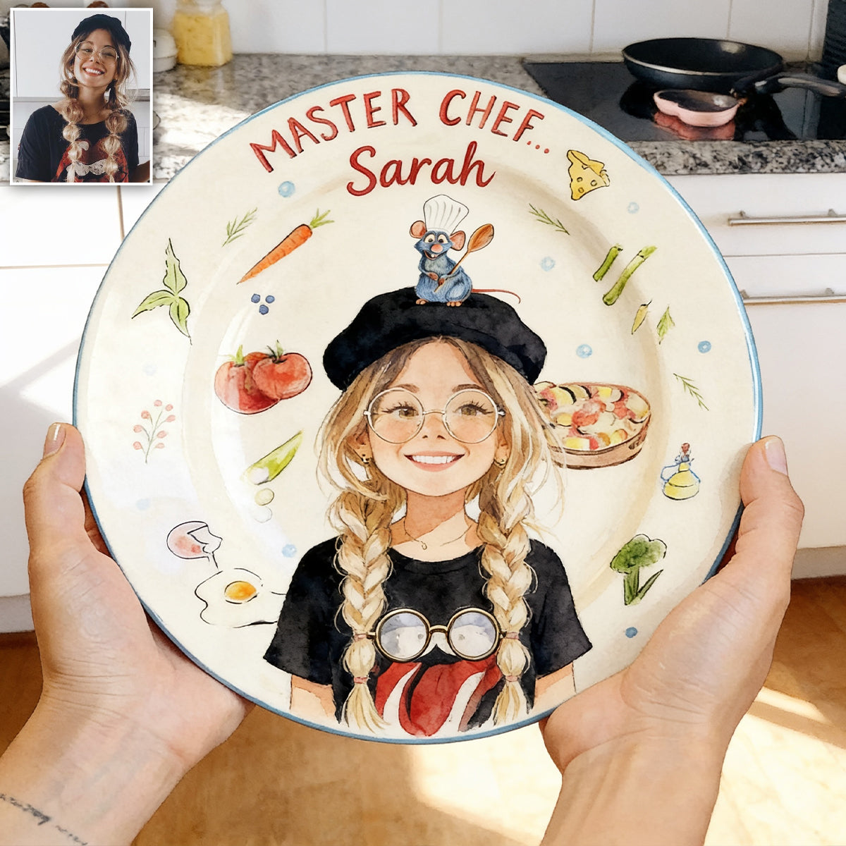 Happy Cooker - Personalized Mouse Ceramic Round Plate
