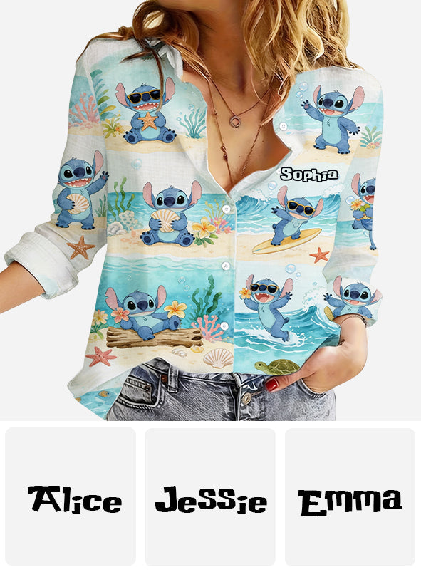 Ohana Means Family - Personalized Ohana Button-Up Shirt