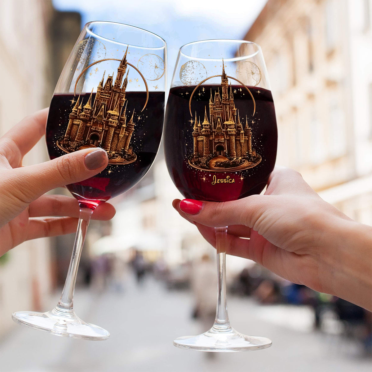 Magical Castle - Personalized Mouse Wine Glass With Long Stem