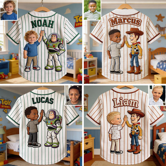 The Story Of Toys - Personalized Movie For Kids Baseball Jersey
