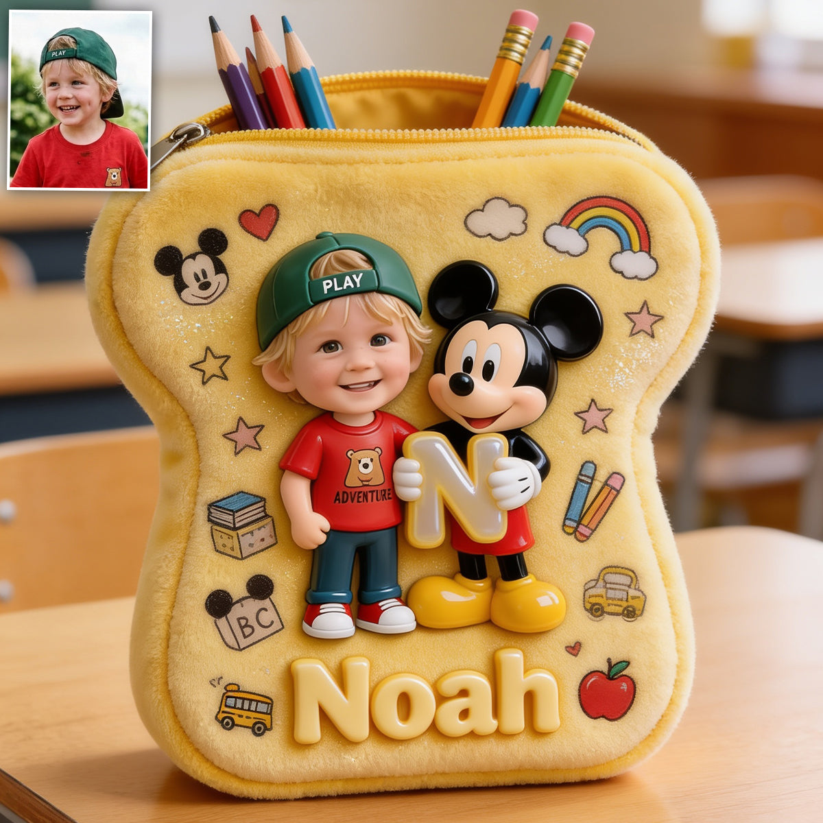 Custom Photo, Alphabet, Any Character - Personalized Kid Plush Pouch
