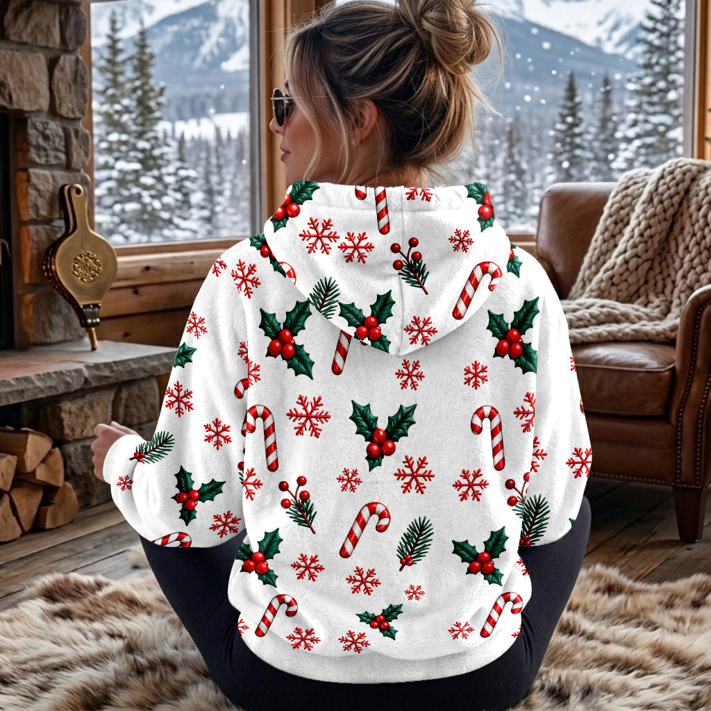 Merry Christmas - Personalized Mouse Fleece Hoodie