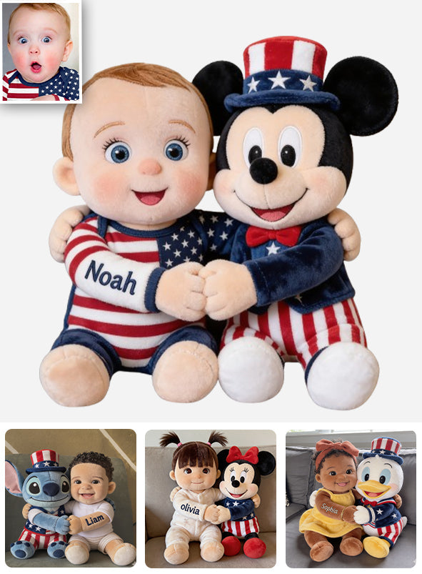 Patriotic Magic Cartoon - Personalized Mouse Premium Faux Fur Pillow