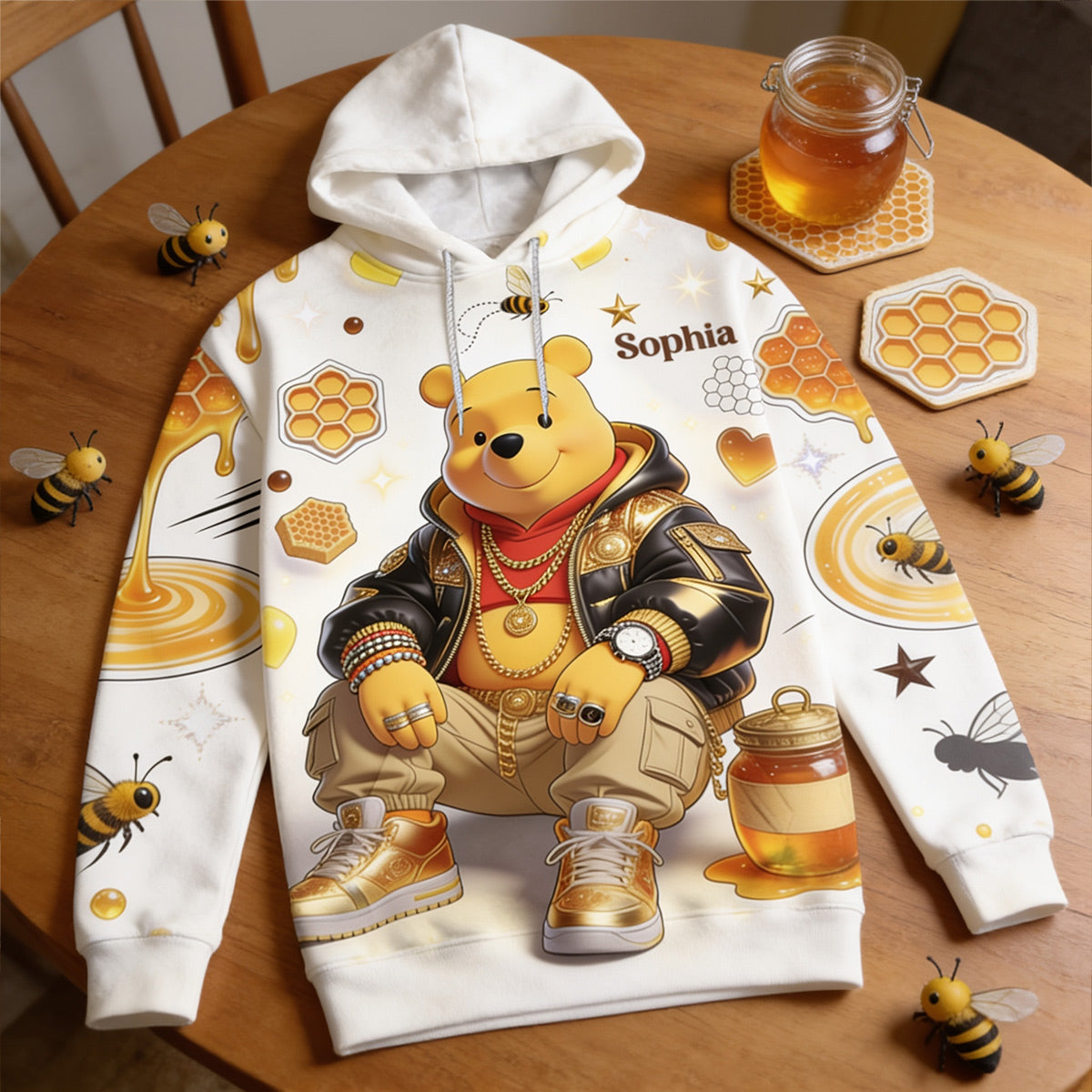 Cool Bear - Personalized Yellow Bear All Over Shirt