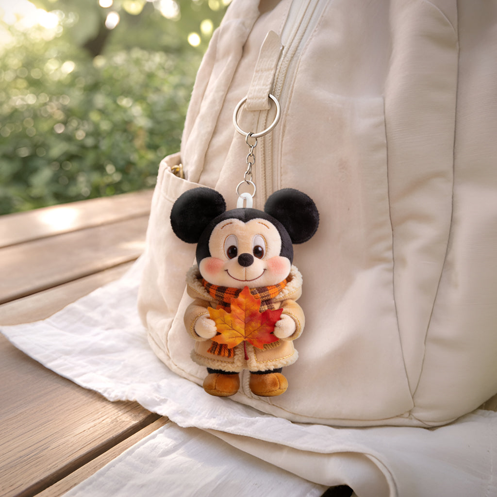 Autumn Cartoon Mouse Character - Personalized Mouse Tumbler With Plush Charm