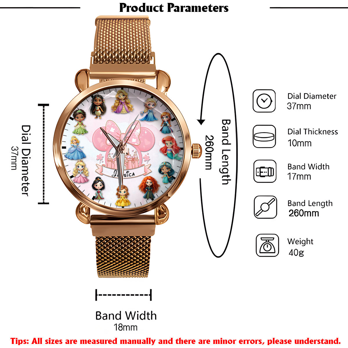 Cute Fairy Tale Princess - Personalized Mouse Women Hand Watch