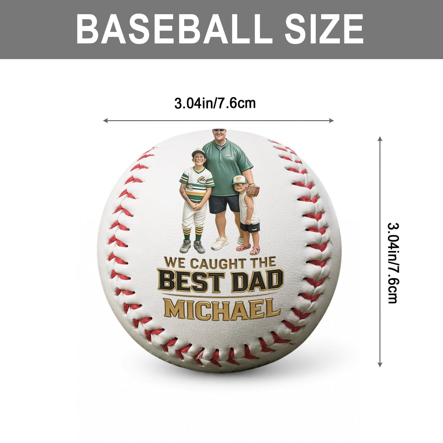 Baseball Dad - Personalized Baseball Multi-Sport Ball