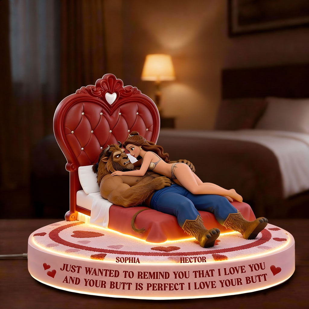 Your Butt Is Perfect, Funny Couple Gift - Personalized Beauty And The Beast Custom Shaped Acrylic Plaque