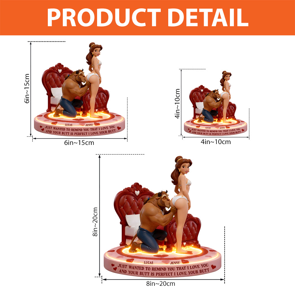 Your Butt Is Perfect, Funny Couple Gift - Personalized Beauty And The Beast Custom Shaped Acrylic Plaque