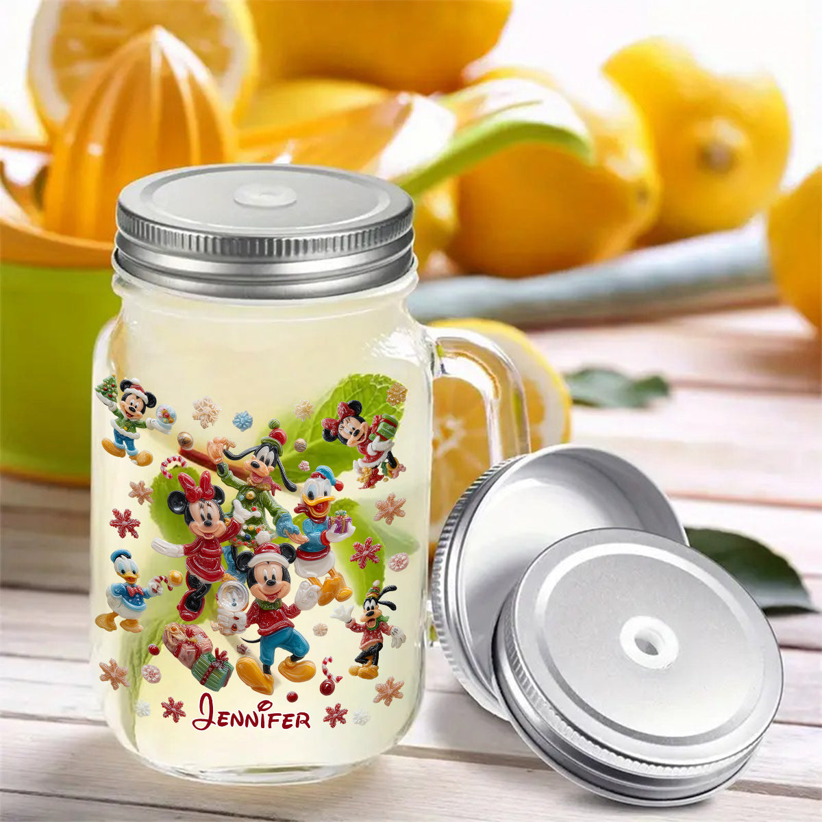 Magical Christmas - Personalized Mouse Mason Jar Cup
