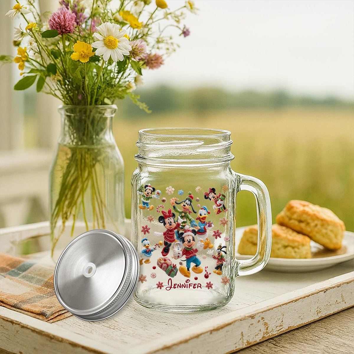 Magical Christmas - Personalized Mouse Mason Jar Cup