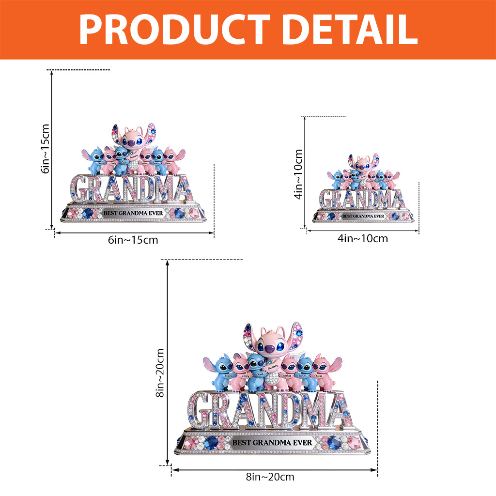 Best Mama/Nana Ever Blue Monsters - Personalized Ohana Custom Shaped Acrylic Plaque