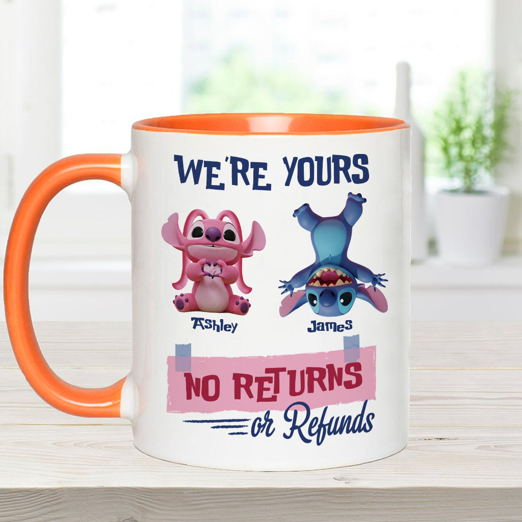 Ohana Kids No Returns Or Refunds - Funny Gift For Dad, Mom, Grandma, Grandpa - Personalized Ohana Accent Mug
