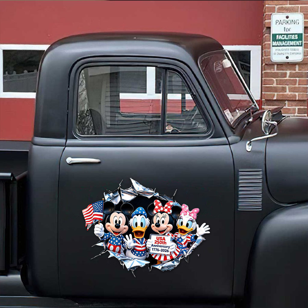 250th Anniversary, Cartoon Mouse - Personalized Mouse Decal Full