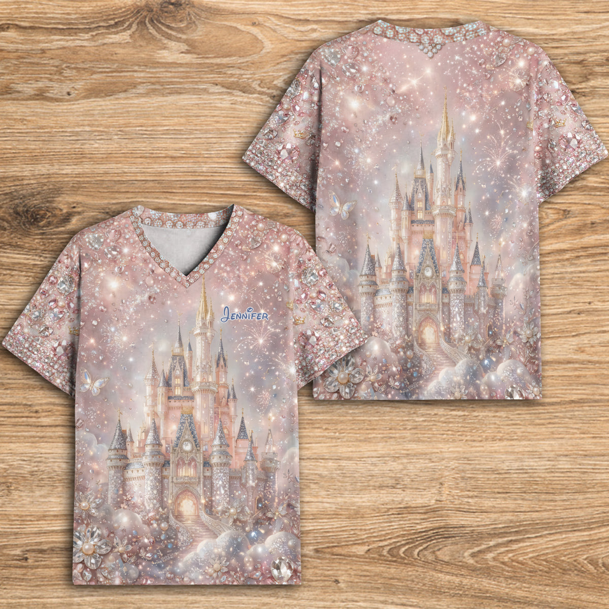 Magic Castle - Personalized Dream Trip Fully Printed V-Neck T-Shirt