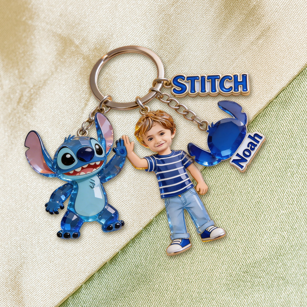 Ohana Custom From Photo - Personalized Ohana Premium Keychain With Charms