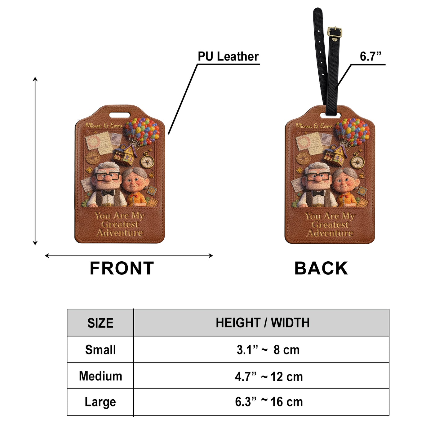 You Are My Greatest Adventure - Personalized Up Movie Couple Passport Holder & Luggage Tag Set