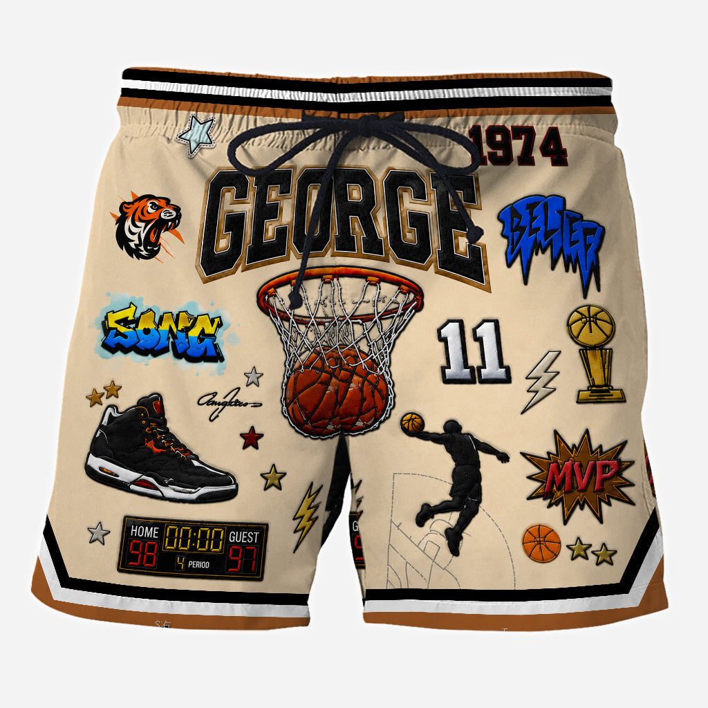Love Playing Basketball - Personalized Basketball Men Shorts