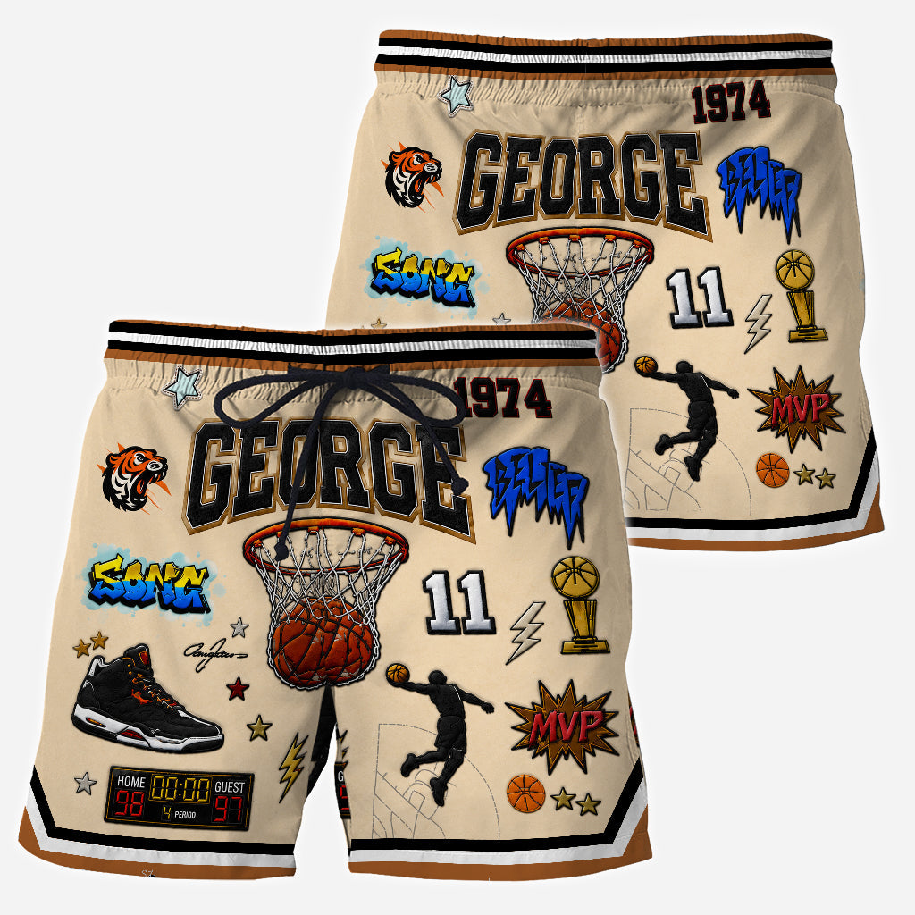 Love Playing Basketball - Personalized Basketball Men Shorts