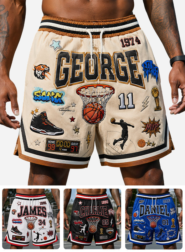 Love Playing Basketball - Personalized Basketball Men Shorts