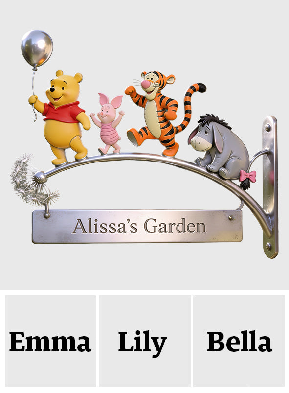 Bear Friends - Personalized Yellow Bear Wooden Wall Mount Sign