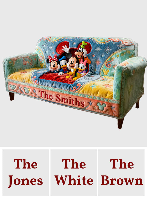 Magical Friends - Personalized Mouse Quilted Sofa/Couch Cover