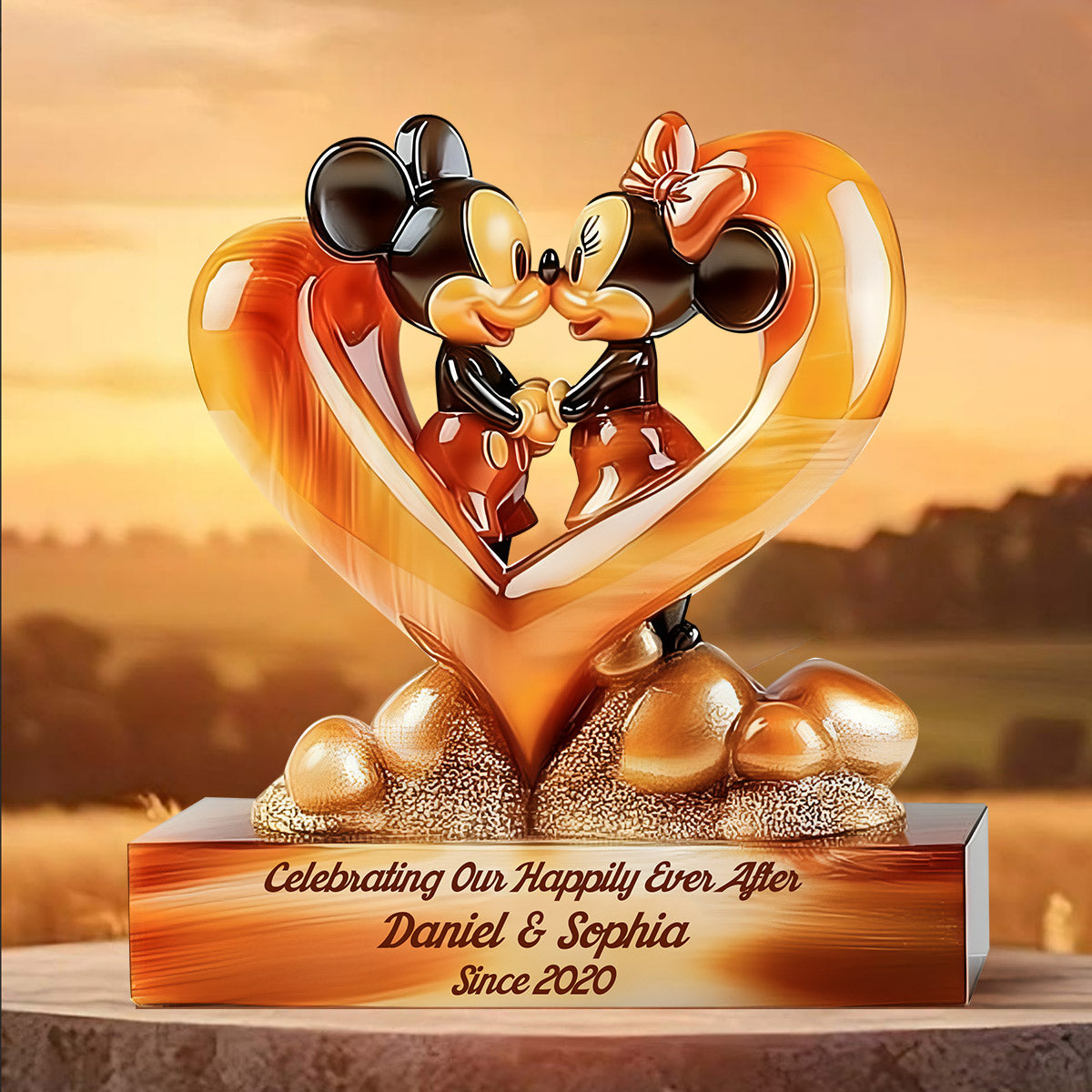 Happily Ever After - Personalized Mouse Custom Shaped Wood Plaque