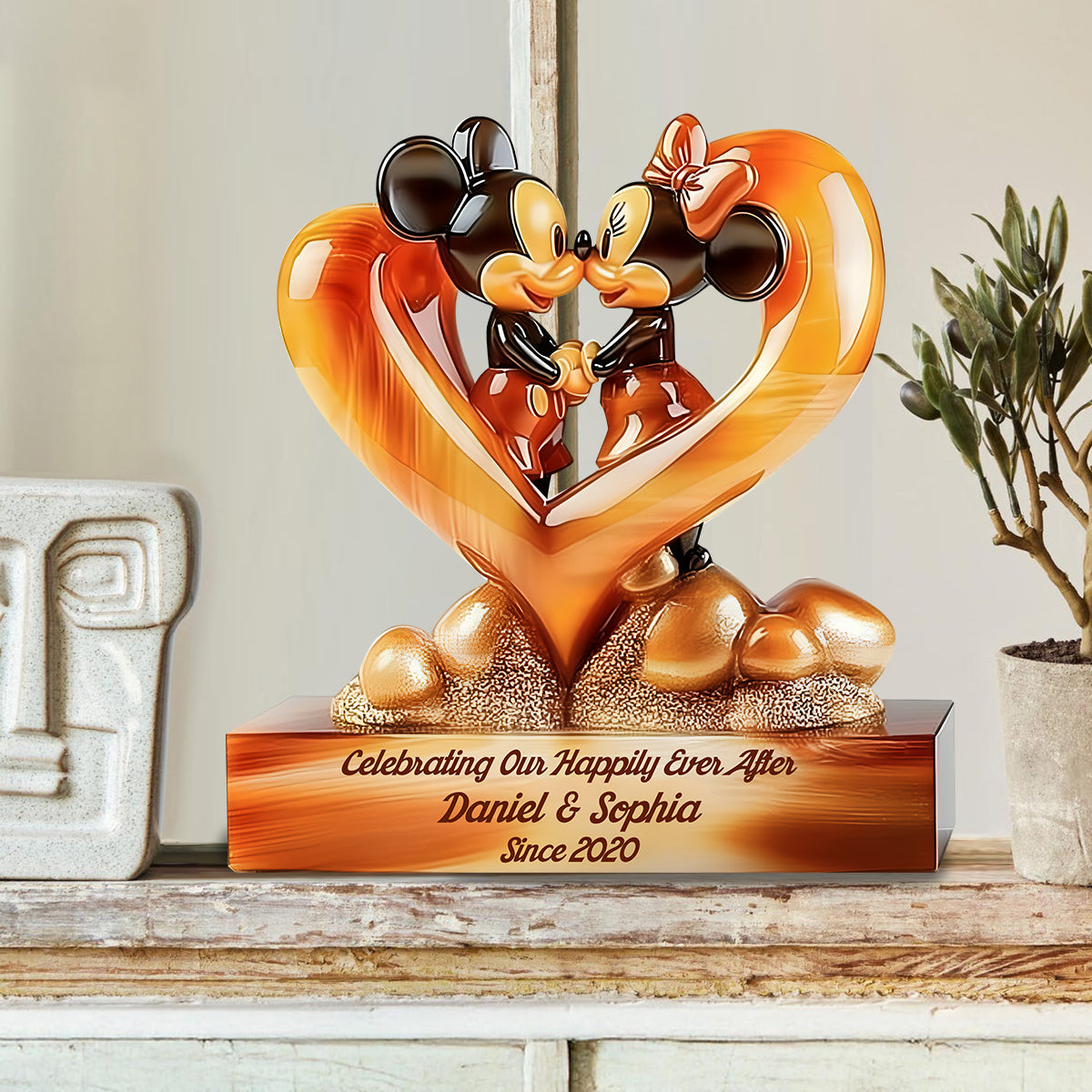 Happily Ever After - Personalized Mouse Custom Shaped Wood Plaque
