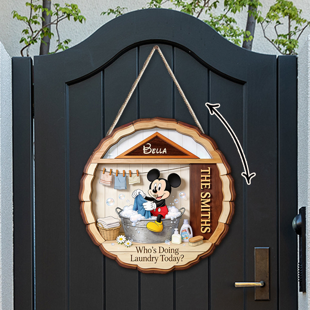 Who's Doing Laundry Today - Personalized Mouse Spinner Sign Custom Shape