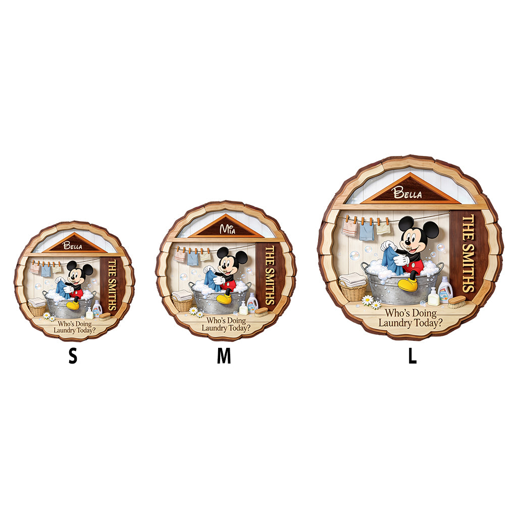 Who's Doing Laundry Today - Personalized Mouse Spinner Sign Custom Shape