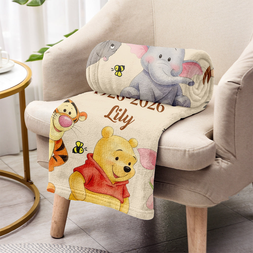 100th Anniversary - Personalized Yellow Bear Blanket