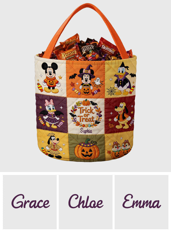 Halloween Bag - Personalized Mouse Canvas Bucket Bag
