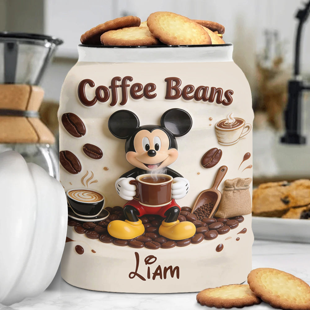 Coffee Beans - Personalized Mouse Cookie Jar