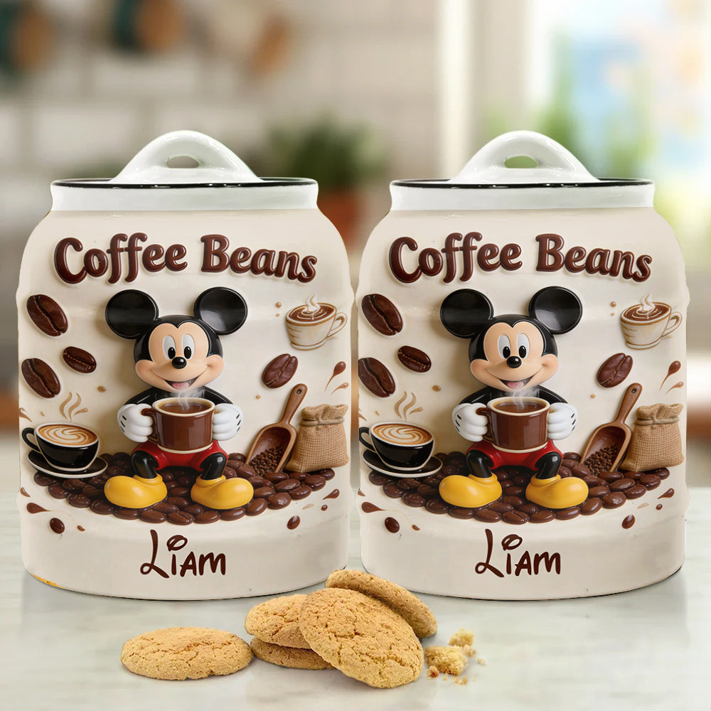 Coffee Beans - Personalized Mouse Cookie Jar