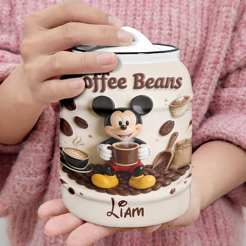 Coffee Beans - Personalized Mouse Cookie Jar