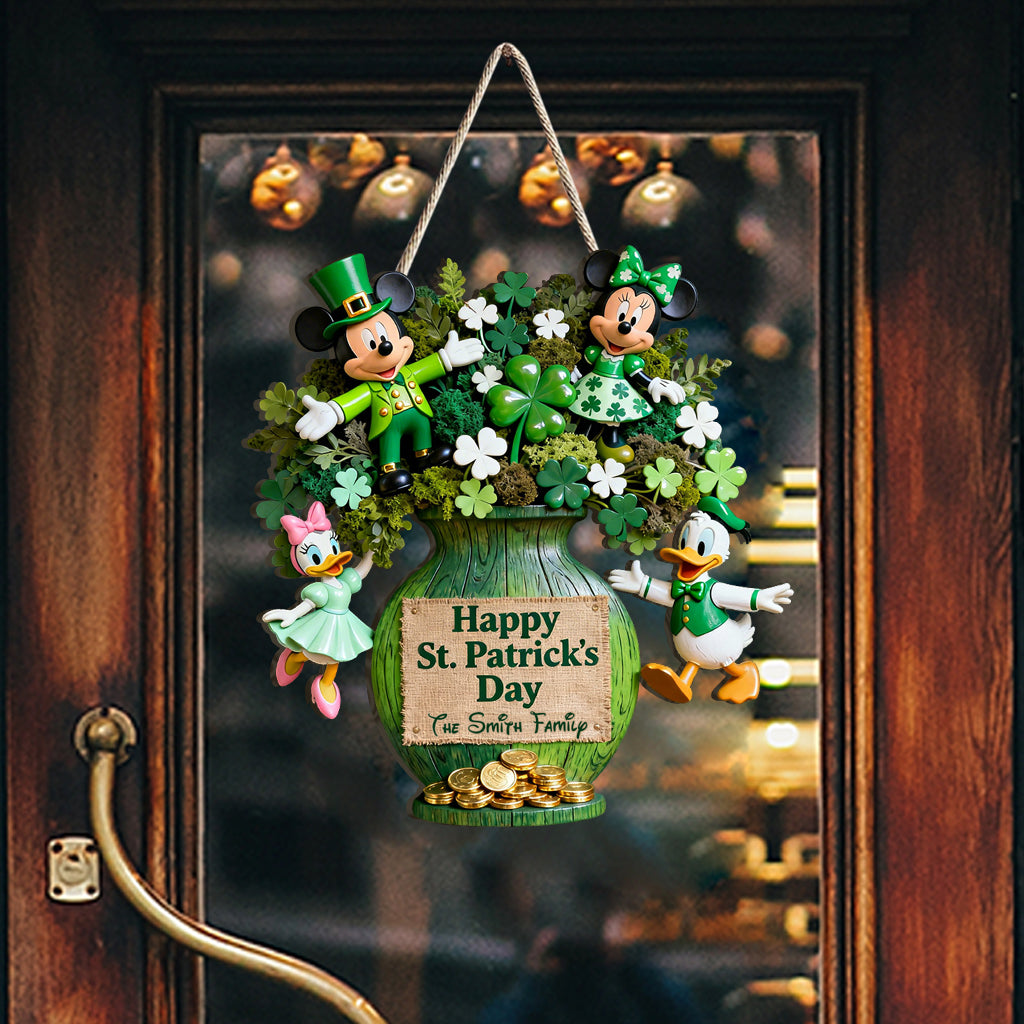Happy Pt.Patrick Day - Personalized Mouse Custom Shaped Wood Sign
