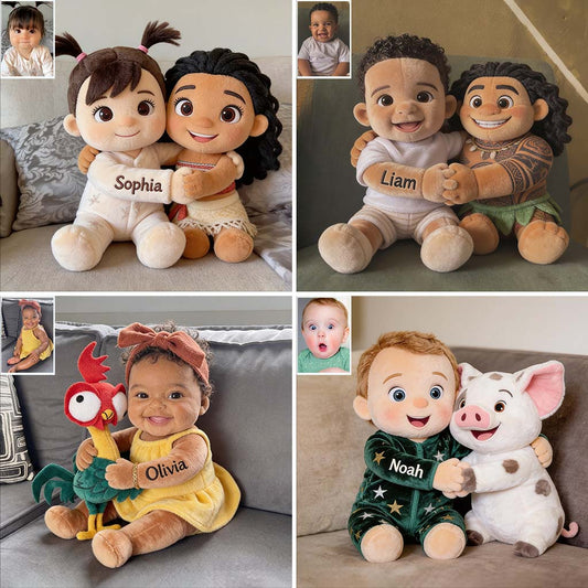 Cute Adventure Cartoon - Personalized Island Princess Premium Faux Fur Pillow