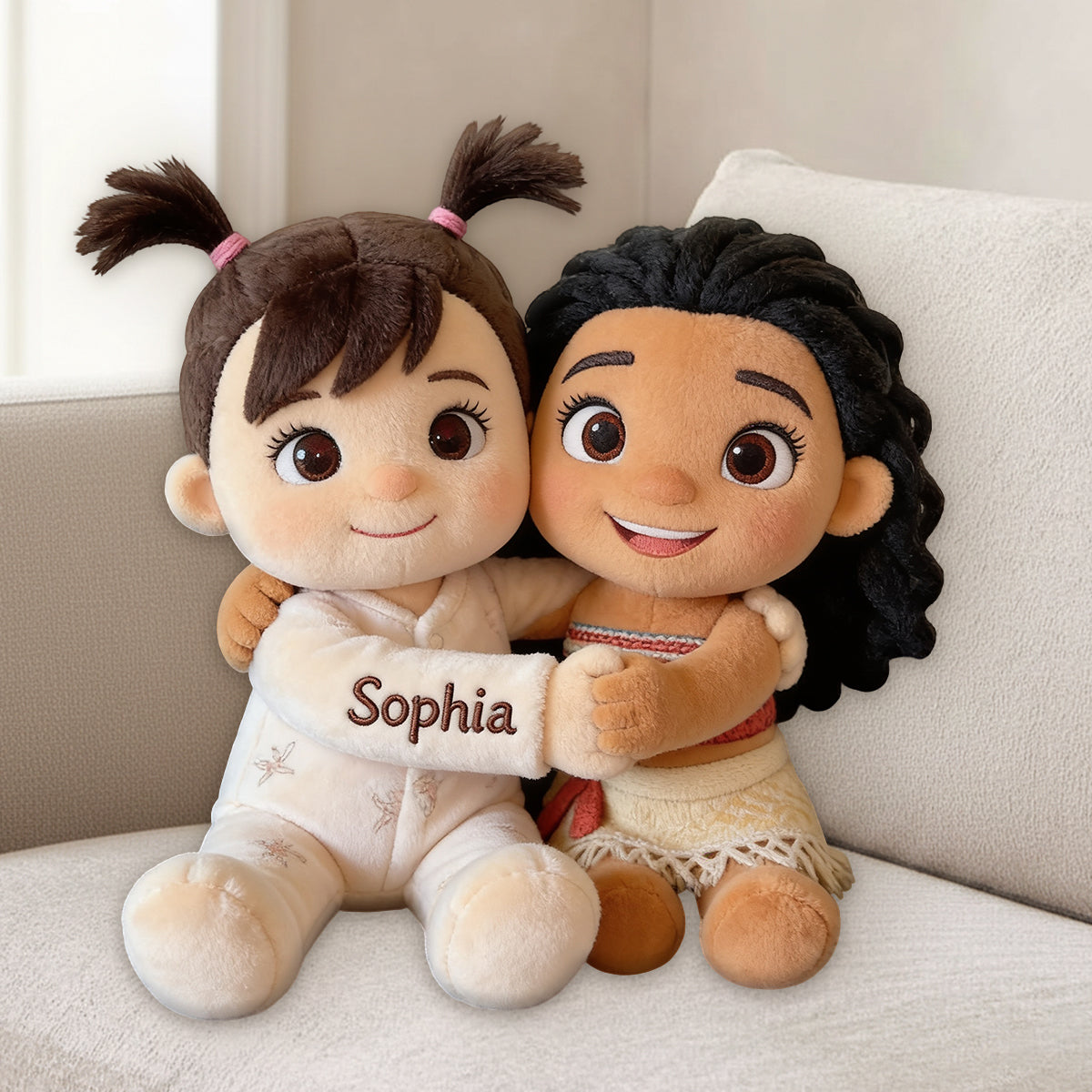 Cute Adventure Cartoon - Personalized Island Princess Premium Faux Fur Pillow