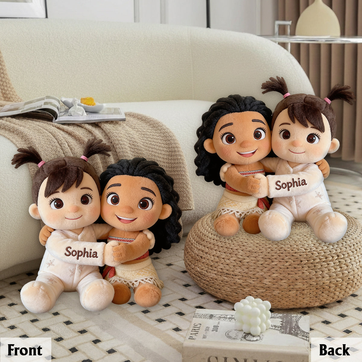 Cute Adventure Cartoon - Personalized Island Princess Premium Faux Fur Pillow