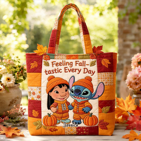 Ohana Autumn Vibes - Personalized Ohana Quilted Tote Bag